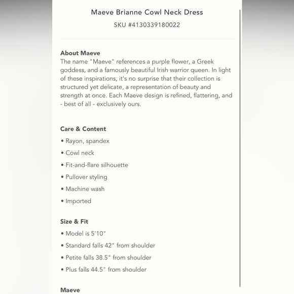 NWT Anthropologie Brianne Cowl Neck Dress by Maeve - Black - Small - Picture 3 of 5